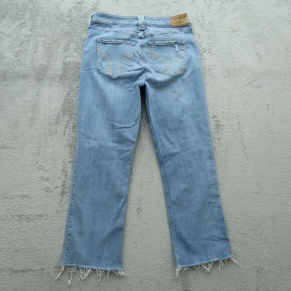 Hollister Straight Jeans Juniors Size 7 High-Rise 24" Inseam Cropped Distressed - Picture 11 of 14